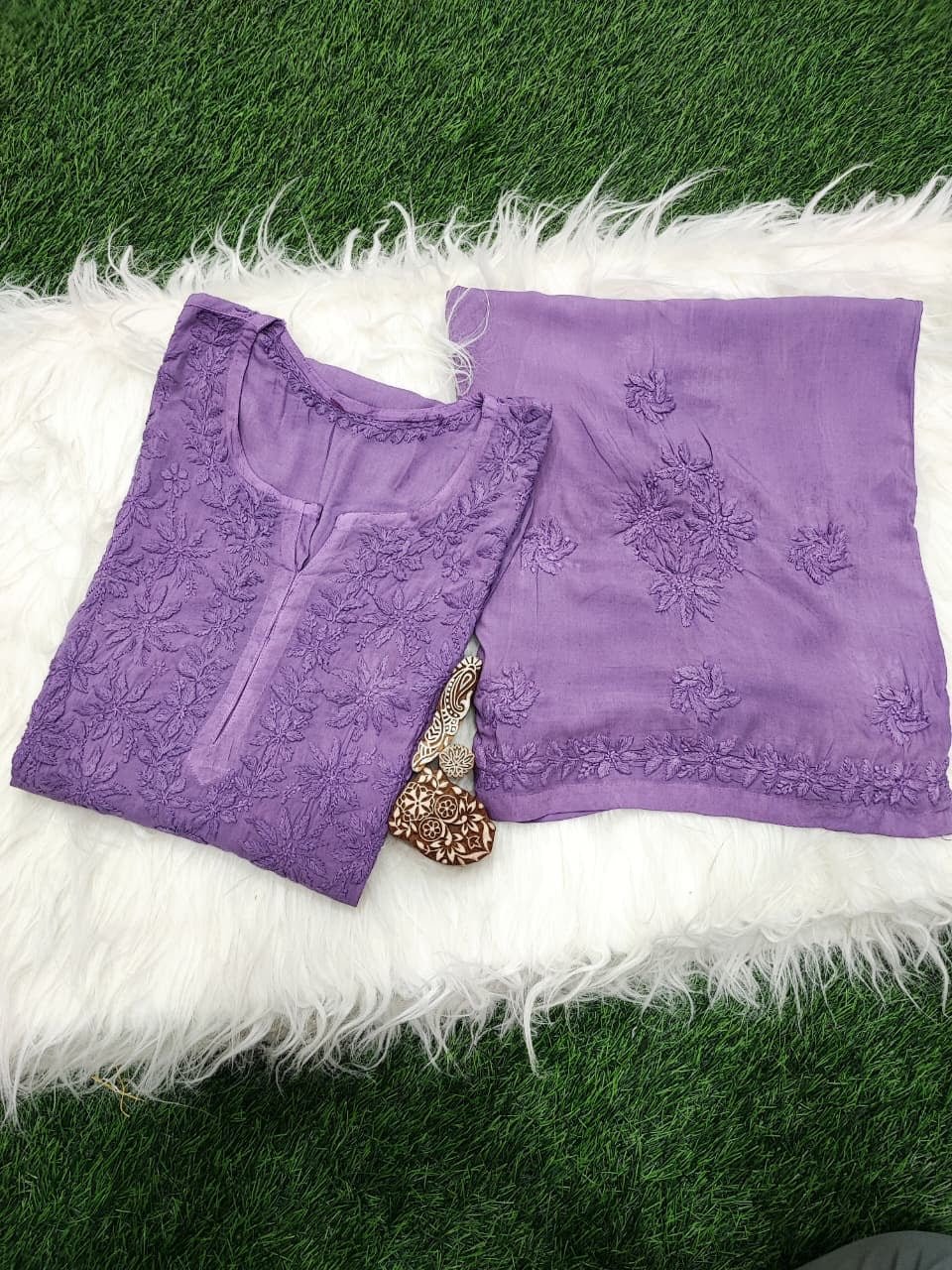 3d Worked Chikankari Co - ord set - Chikankari official