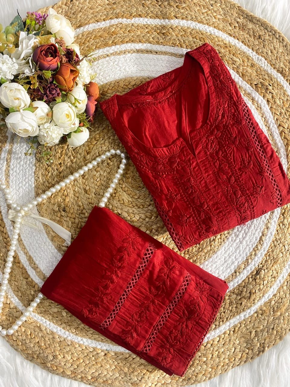 3D Worked mul Mul Chikankari Combo - Chikankari official