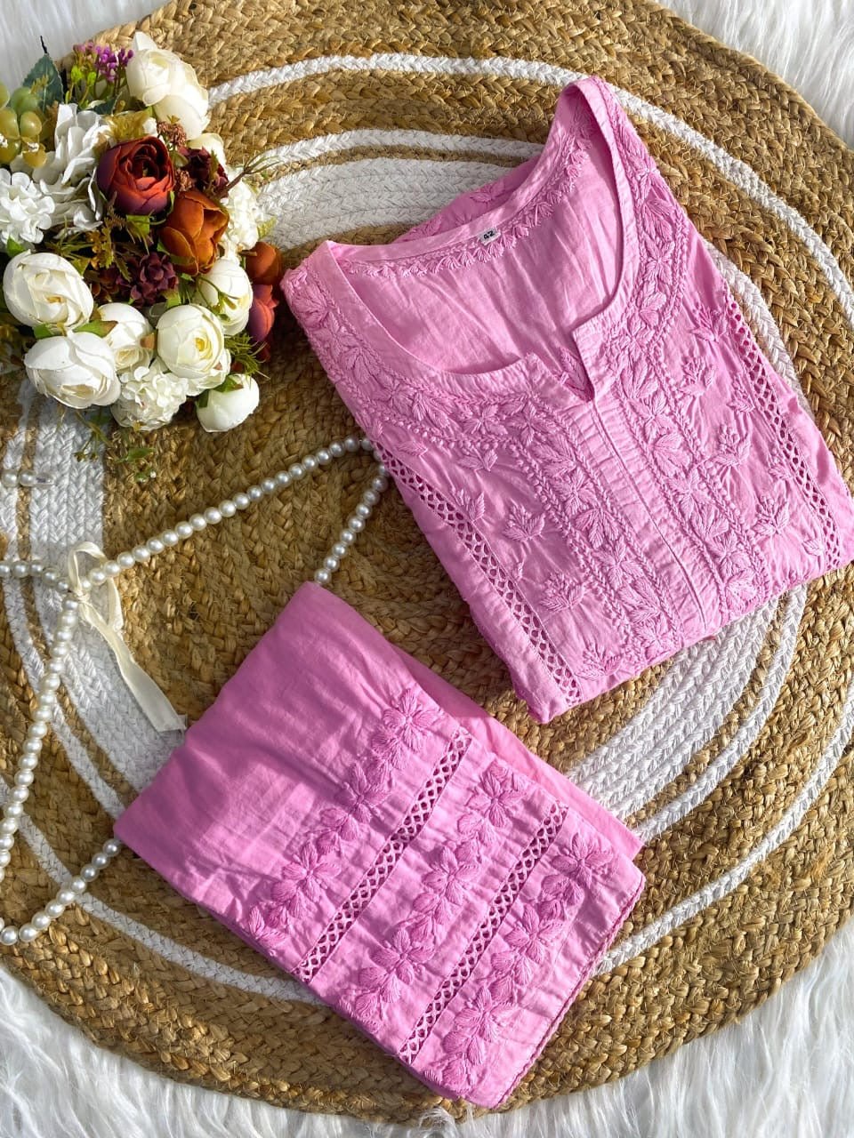 3D Worked mul Mul Chikankari Combo - Chikankari official