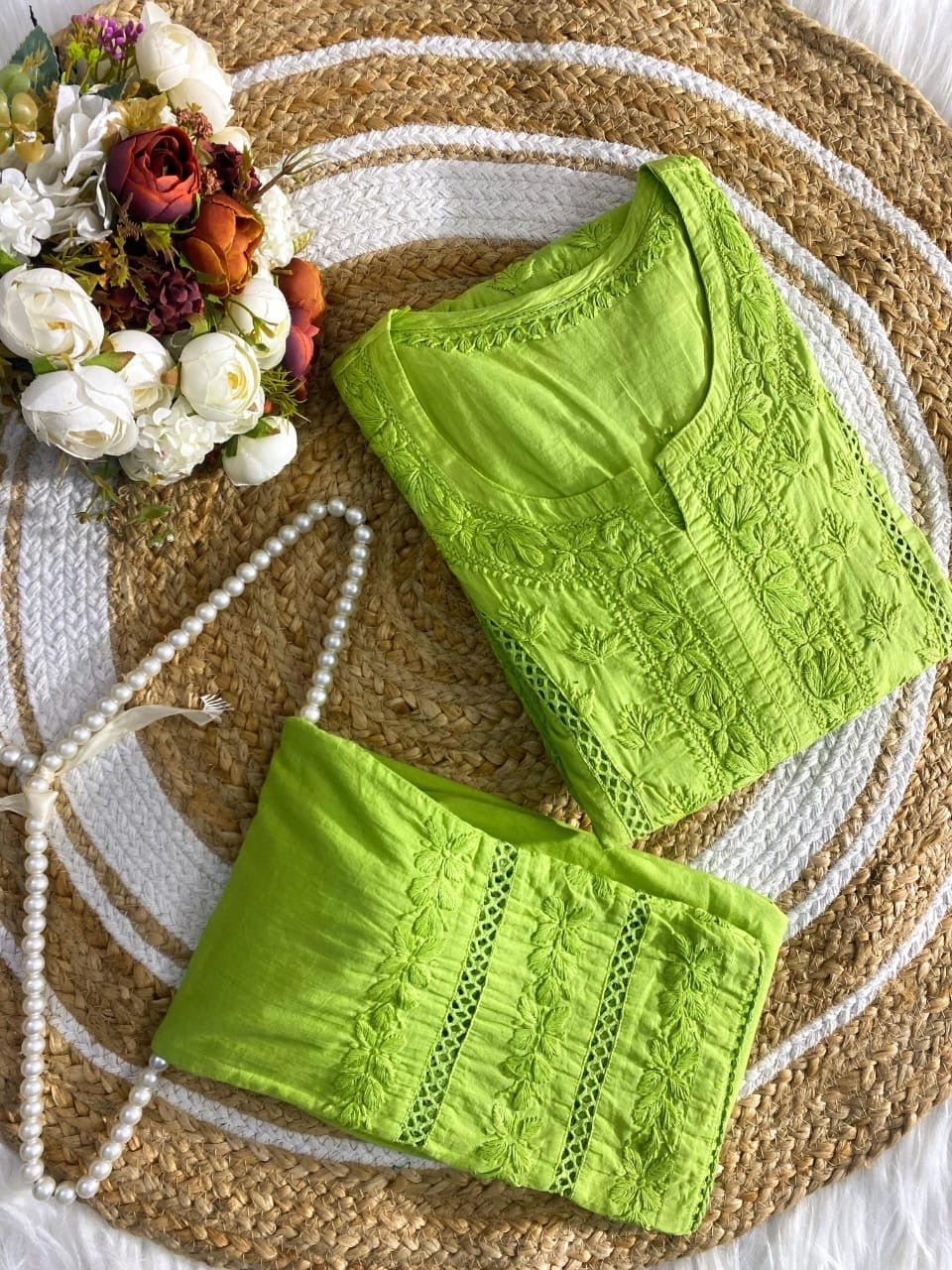 3D Worked mul Mul Chikankari Combo - Chikankari official