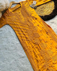 3d Worked Viscose Tone to Tone - Chikankari official