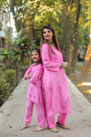 Mother daughter Chikankari soft Pintex chanderi set