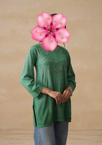 Short chikankari Rayon Soft top