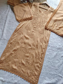 Modal Cotton Satin Embroidered 3pc Set