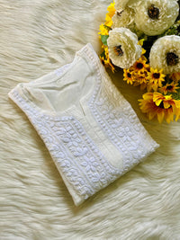 Pure 3d Work muslin embroidered Kurta