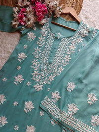 Modal cotton soft chikankari kurta with plazzo