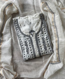 Pure semi stiched katdana mul chanderi A line set