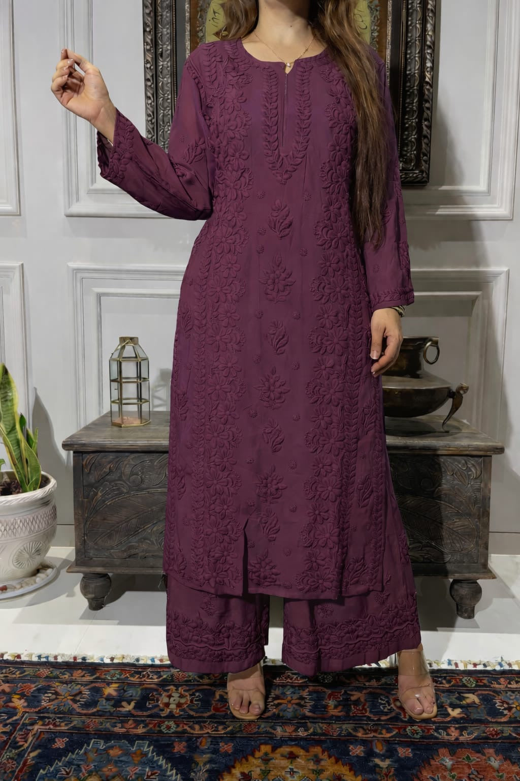 Batson Viscose Heavy Work 2pc Chikankari