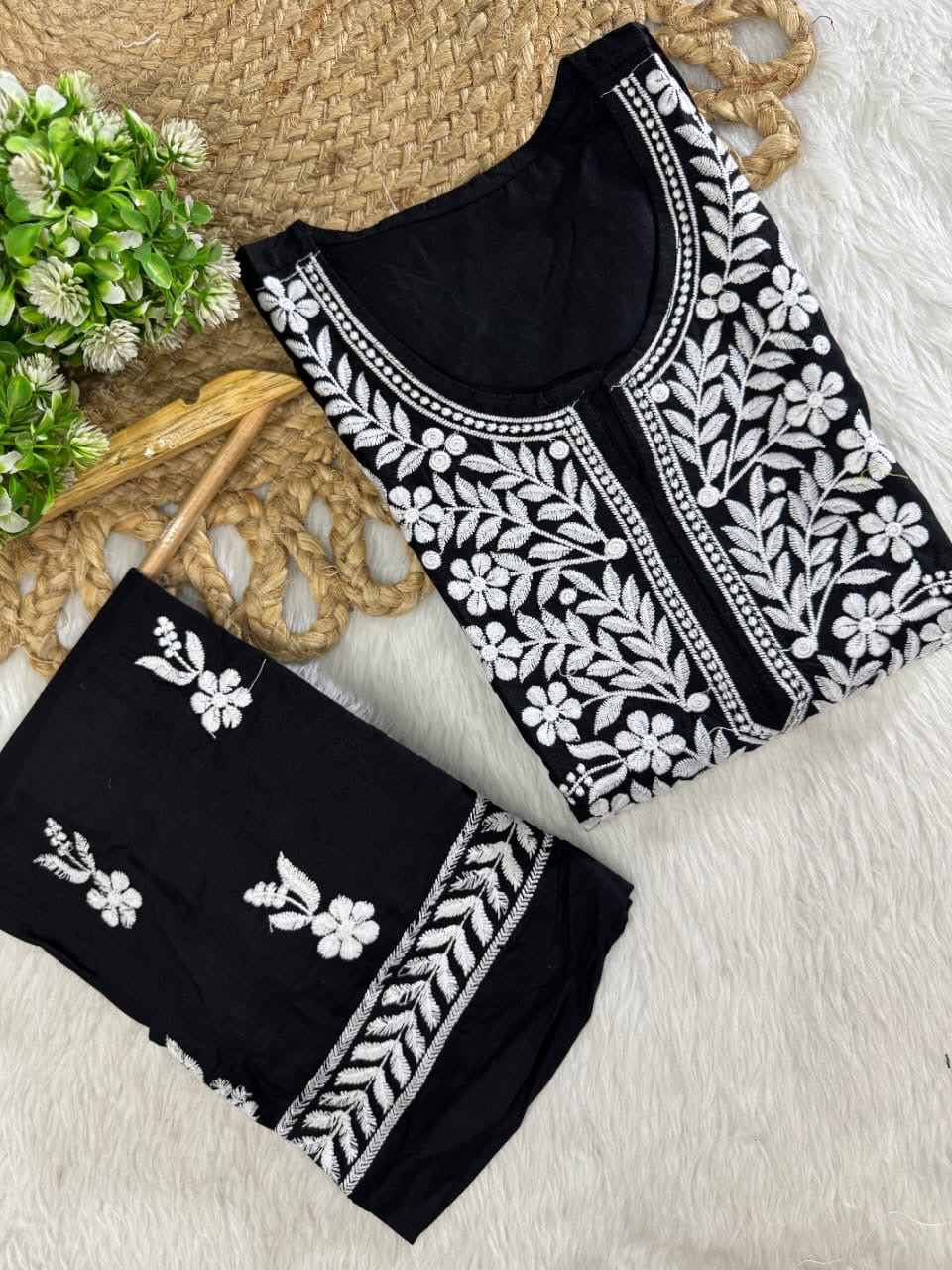 Lucknowi Computer Rayon 2pc Set