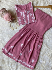 Rayon Soft Chikankari Gharara Set