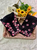 Rayon Thread Co-ord Plazzo Flowers embroidered