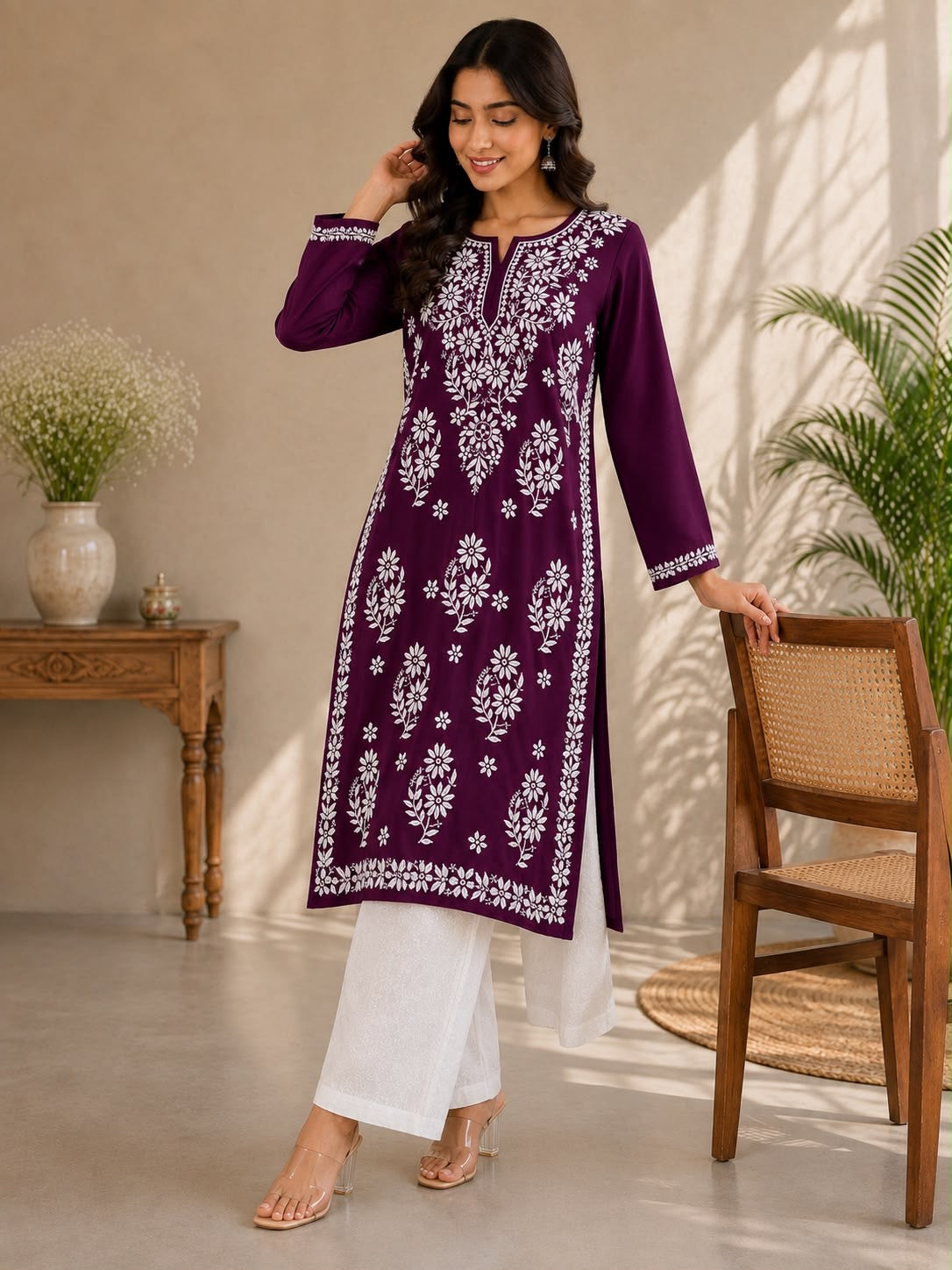 Heavy Modal premium Chikankari Long Kurta