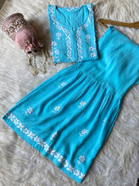 Rayon Soft Chikankari Gharara Set