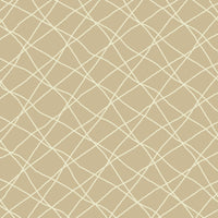 2 Pcs Blackout Foil Beige & Golden Criss Cross Window/Door/Long Door Curtains