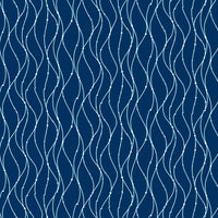 2 Pcs Blackout Foil Blue & Silver Curvy Line Dots Window/Door/Long Door Curtains