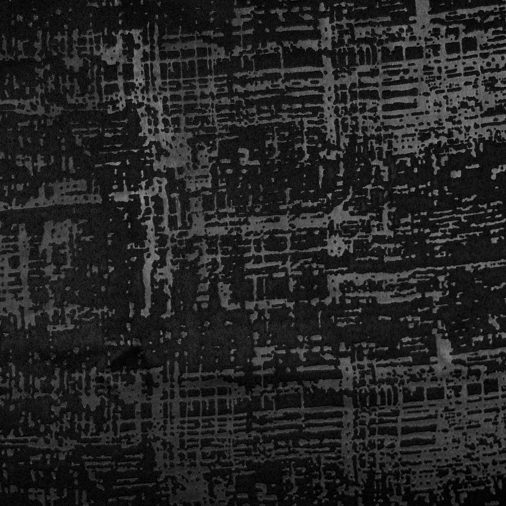 2 Pcs Black Grunge Blackout Emboss Faux Silk Room Darkening Window/Door/Long Door Curtains