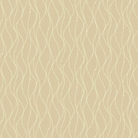 2 Pcs Blackout Foil Beige & Golden Curvy Line Dots Window/Door/Long Door Curtains