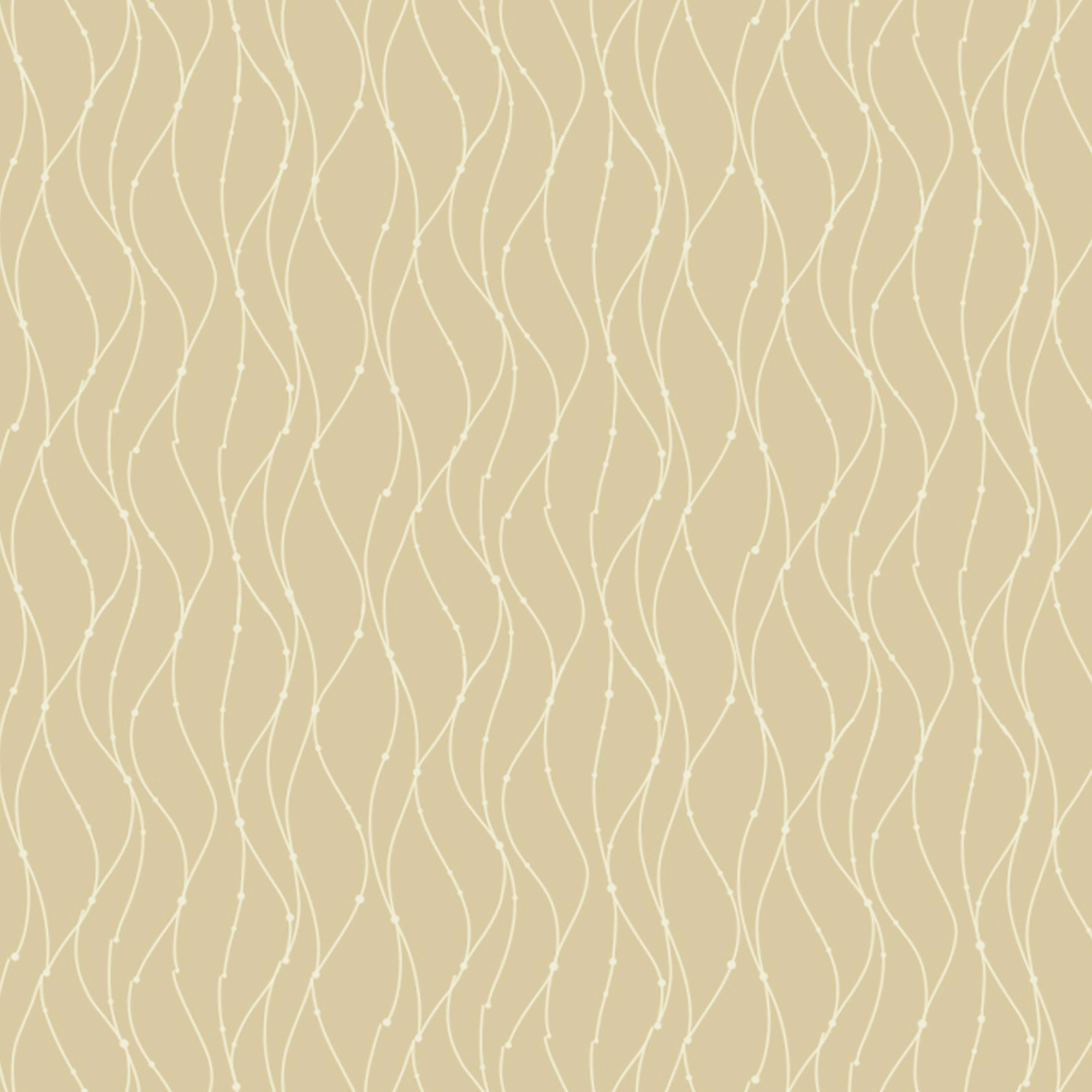 2 Pcs Blackout Foil Beige & Golden Curvy Line Dots Window/Door/Long Door Curtains