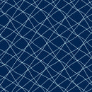 2 Pcs Blackout Foil Blue & Silver Criss Cross Window/Door/Long Door Curtains