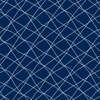 2 Pcs Blackout Foil Blue & Silver Criss Cross Window/Door/Long Door Curtains