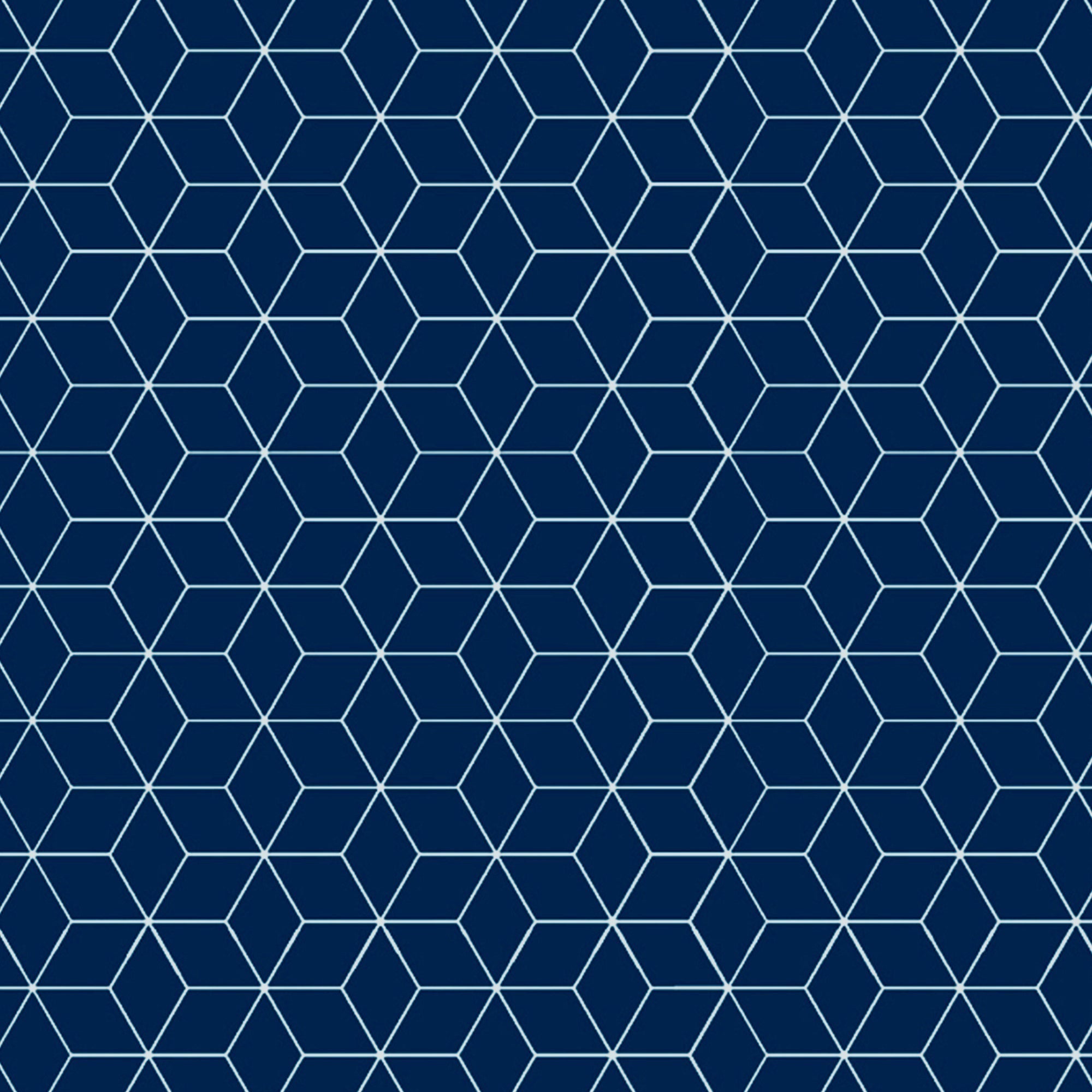 2 Pcs Blackout Foil Blue & Silver Hexagon Window/Door/Long Door Curtains