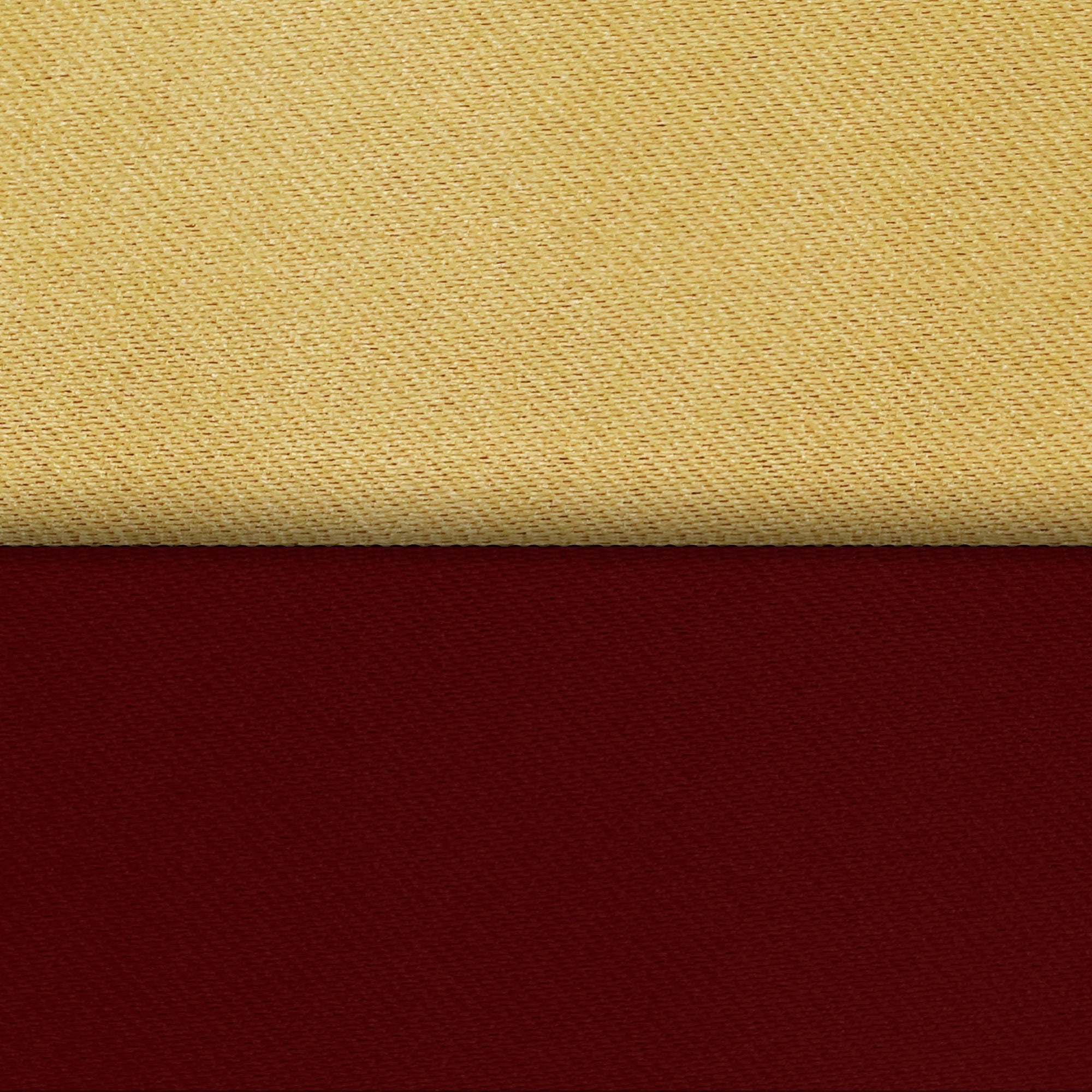 2 Pcs Maroon-Gold Blackout Gold Faux Silk Room Darkening Door Curtains, 7 Ft