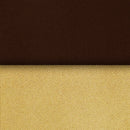 2 Pcs Brown-Gold Blackout Gold Faux Silk Room Darkening Door Curtains, 7 Ft
