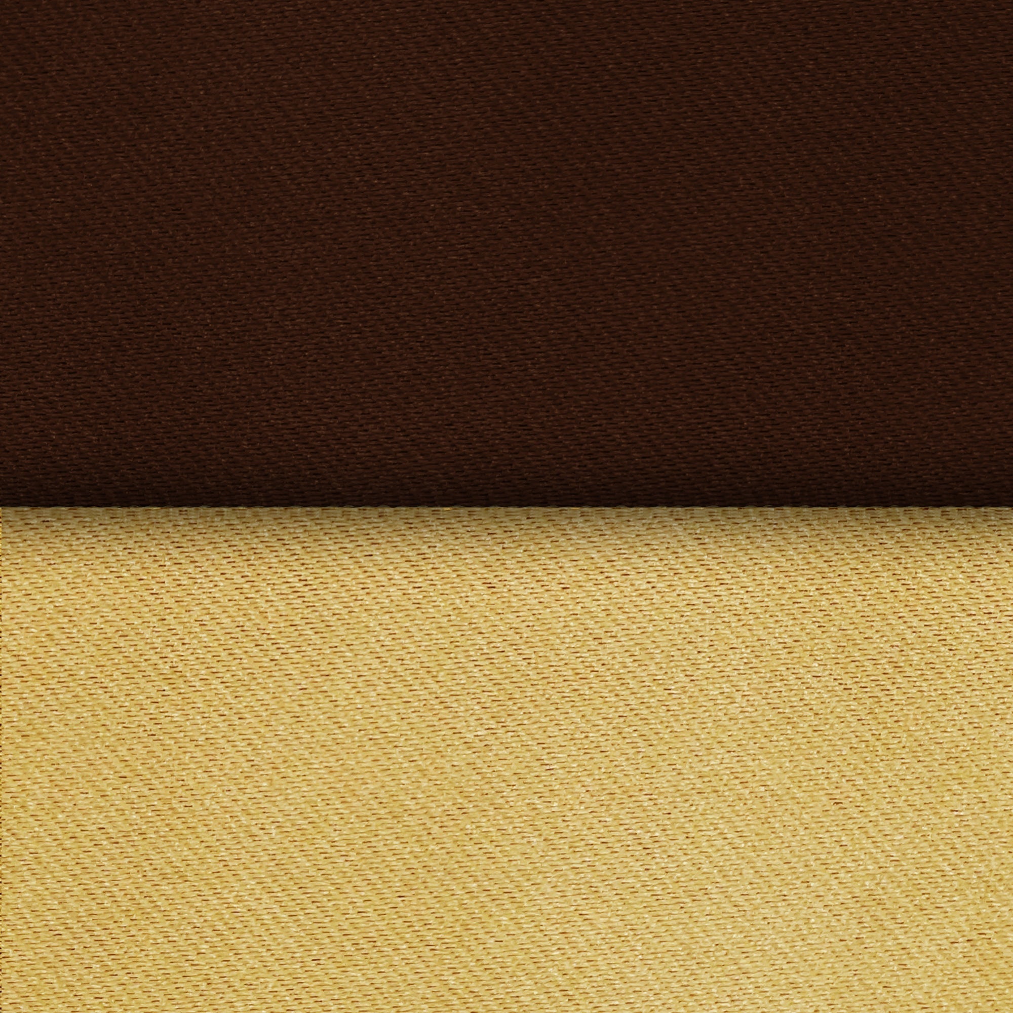 2 Pcs Brown-Gold Blackout Gold Faux Silk Room Darkening Door Curtains, 7 Ft