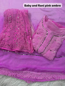 4pc Georgette mirror work Set With Inner - Chikankari official