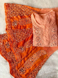 4pc Mirror Work Georgette Set - Chikankari official