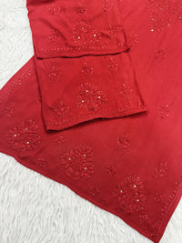 Heavy Muqaish work zoya Rayon Soft 3pc Set