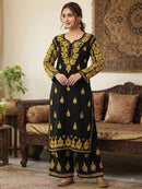 Pure Modal Cotton Flower embroidery chikankari Set