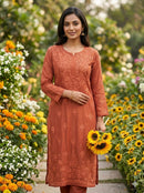 Pure 3d Batson Muslin Muqaish Long Kurta