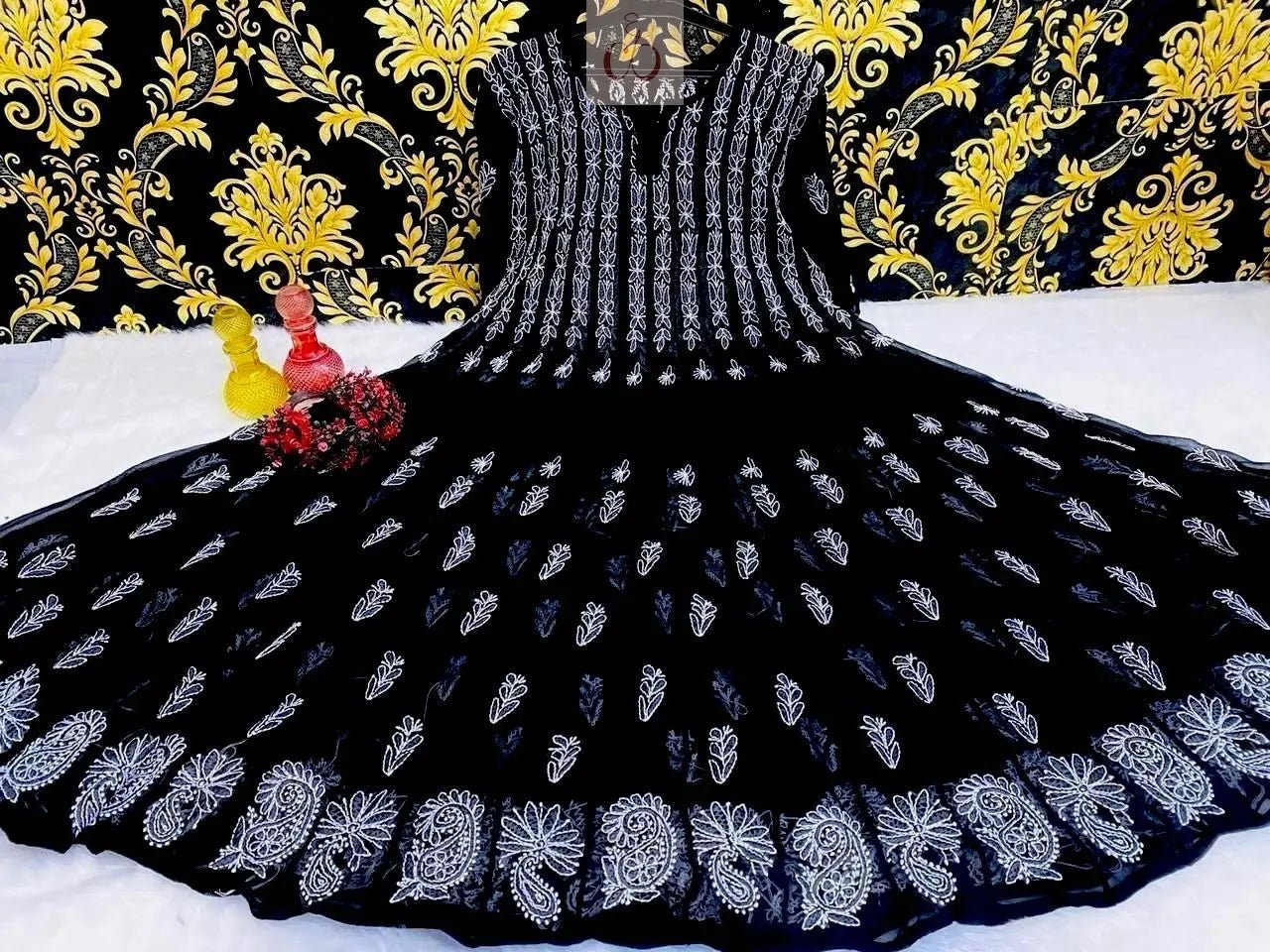 56 Kali Anarkali With A line inner - Chikankari official