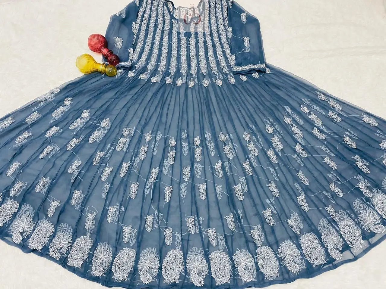 56 Kali Anarkali With A line inner - Chikankari official