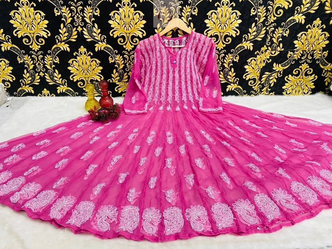 56 Kali Anarkali With A line inner - Chikankari official