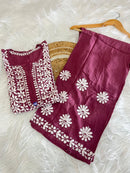 Heavy Rayon Chikankari Kurta Plazzo Set