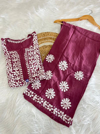 Heavy Rayon Chikankari Kurta Plazzo Set