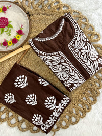 Modal big Buta embroidered Kurta & Plazzo