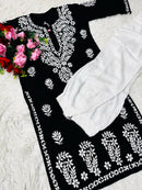 Heavy Daman chikankari work Long Kurta