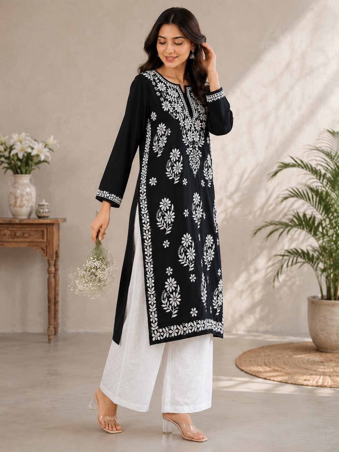 Heavy Modal premium Chikankari Long Kurta