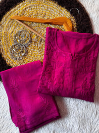 Rangrez Rayon Chikankari combi