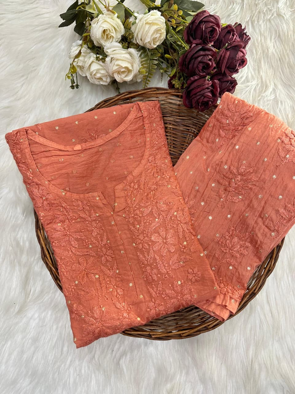 Chanderi Golden Dots Set