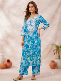 Pure Mul cotton floral soft light 2pc set