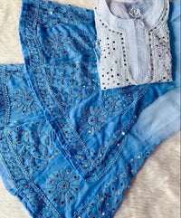 4pc Mirror Work Georgette Set