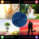 2 Pcs Blackout Foil Blue & Silver Criss Cross Window/Door/Long Door Curtains