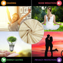 2 Pcs Blackout Foil Beige & Golden Hexagon Window/Door/Long Door Curtains