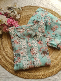 Organza Printed Kurta Plazzo set