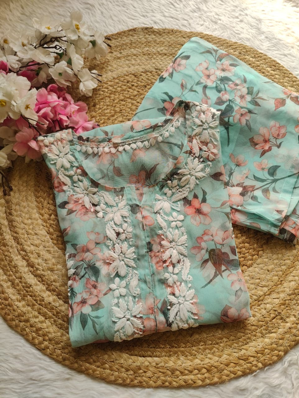 Organza Printed Kurta Plazzo set