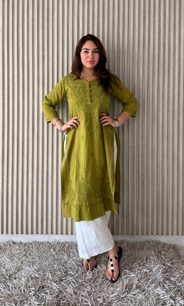 Soft Dyed Dobby Cotton long Kurta